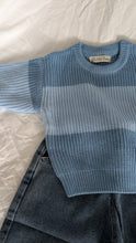 Load image into Gallery viewer, Oversized Chunky Knit in Striped Baby Blue
