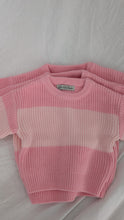Load image into Gallery viewer, Oversized Chunky Knit in Striped Baby Pink
