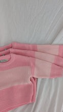 Load image into Gallery viewer, Oversized Chunky Knit in Striped Baby Pink
