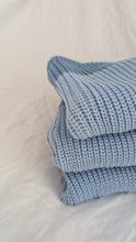 Load image into Gallery viewer, Oversized Chunky Knit in Striped Baby Blue
