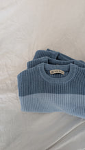 Load image into Gallery viewer, Oversized Chunky Knit in Striped Baby Blue
