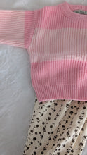 Load image into Gallery viewer, Oversized Chunky Knit in Striped Baby Pink
