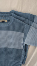 Load image into Gallery viewer, Oversized Chunky Knit in Striped Baby Blue
