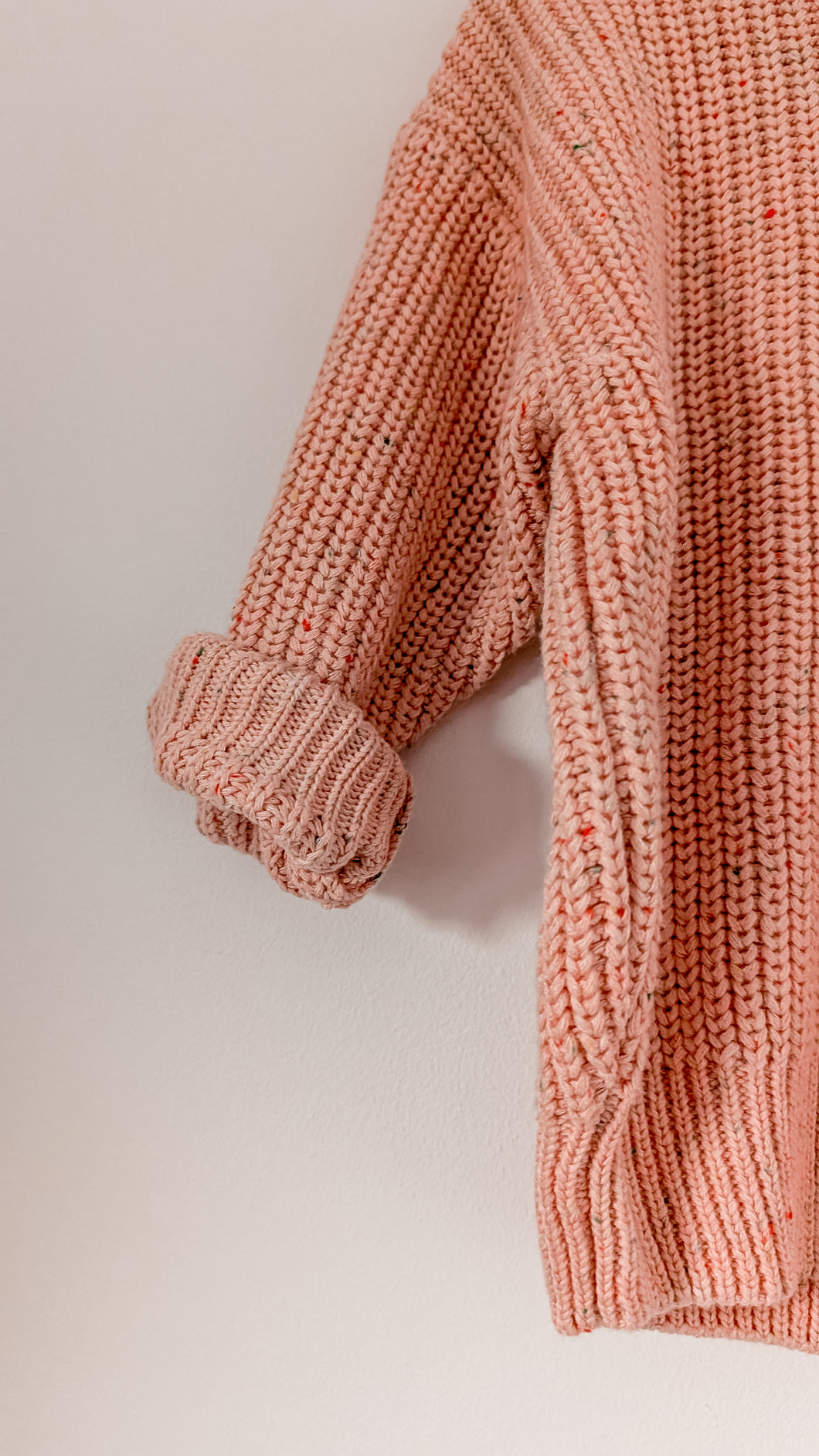 Oversized Chunky Knit in Pink Speckled