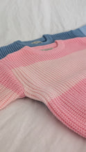 Load image into Gallery viewer, Oversized Chunky Knit in Striped Baby Pink
